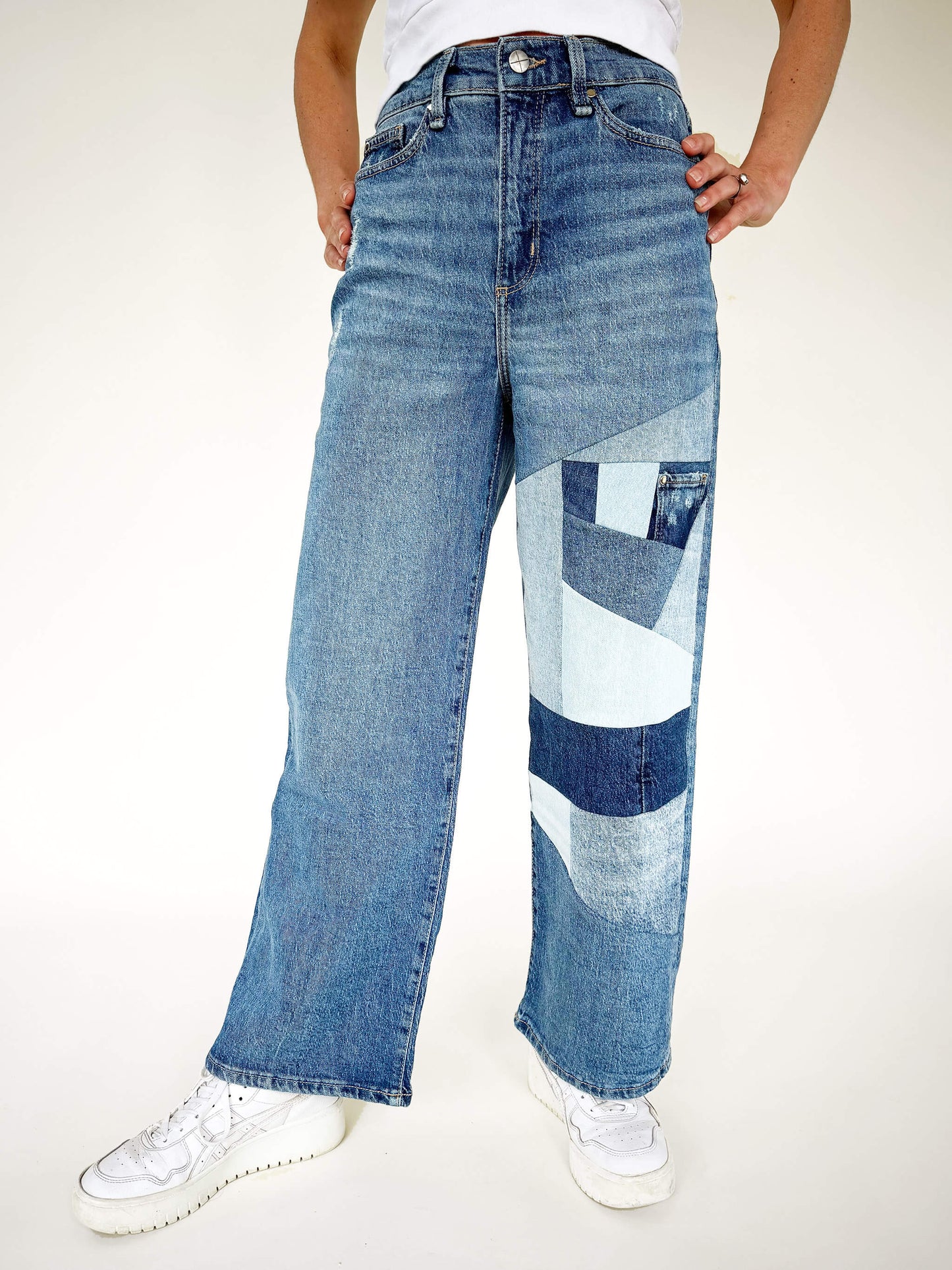 Patchwork Jeans- Mid