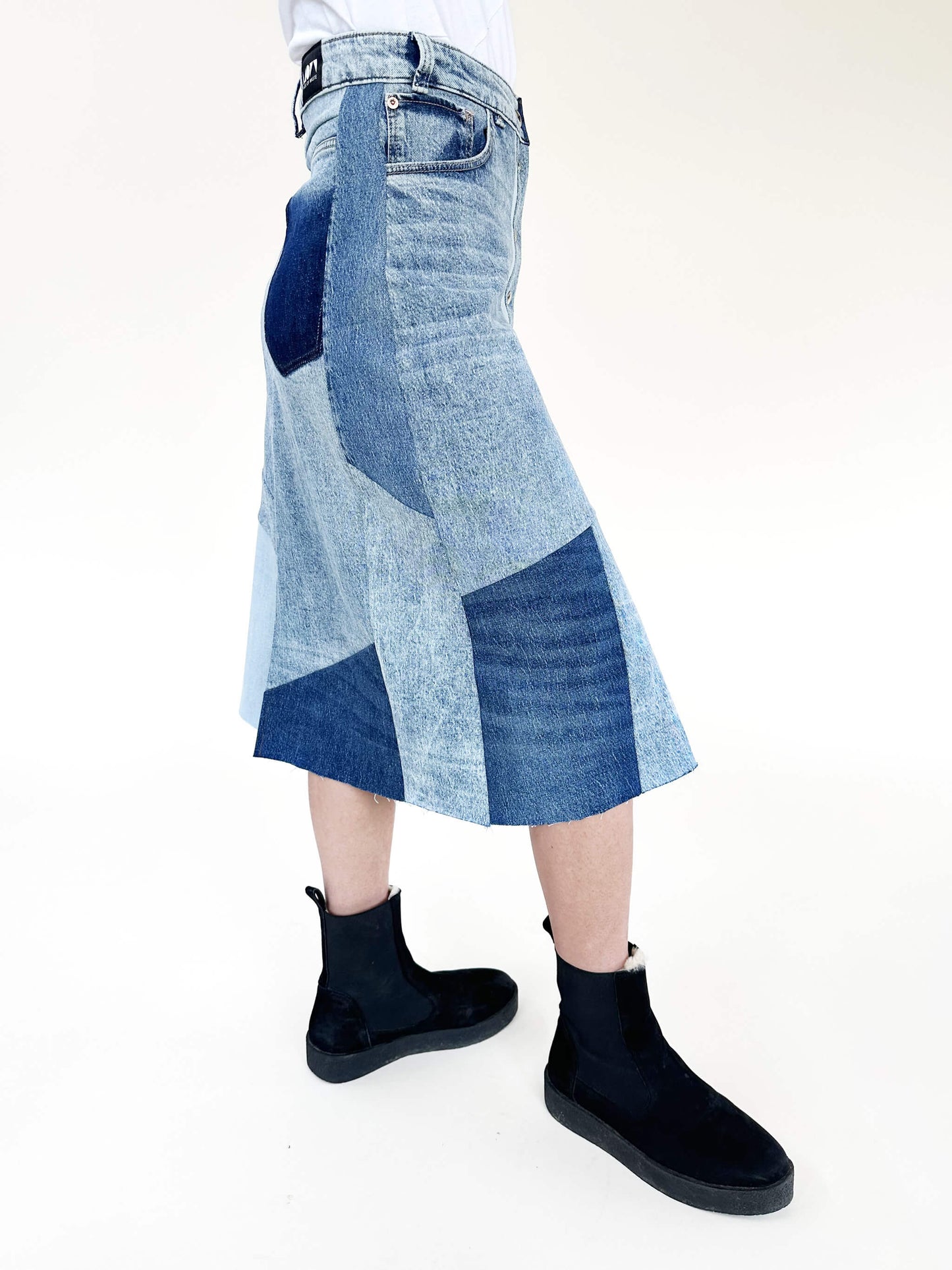 Mosaic Denim Skirt
