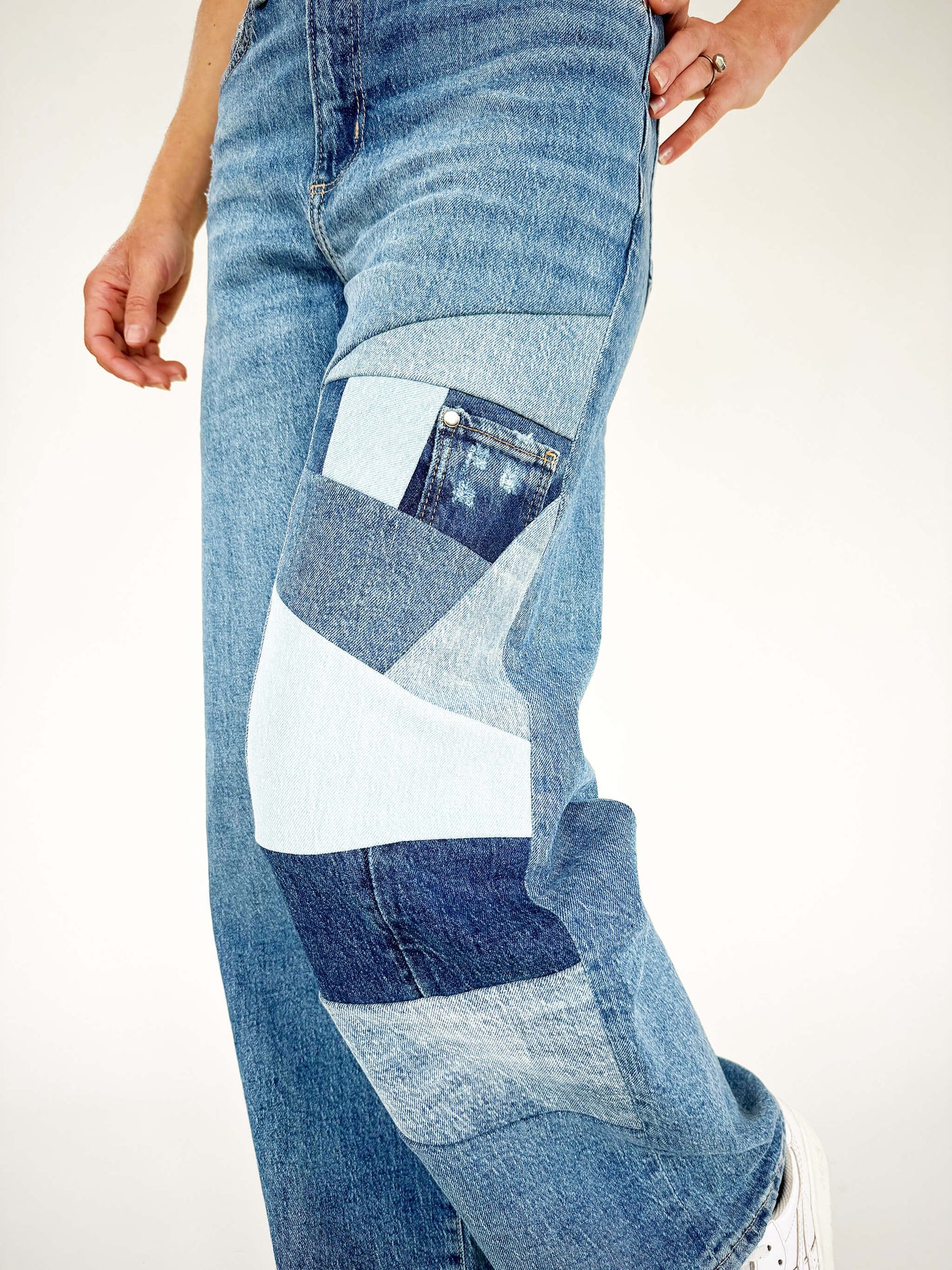 Patchwork Jeans- Mid