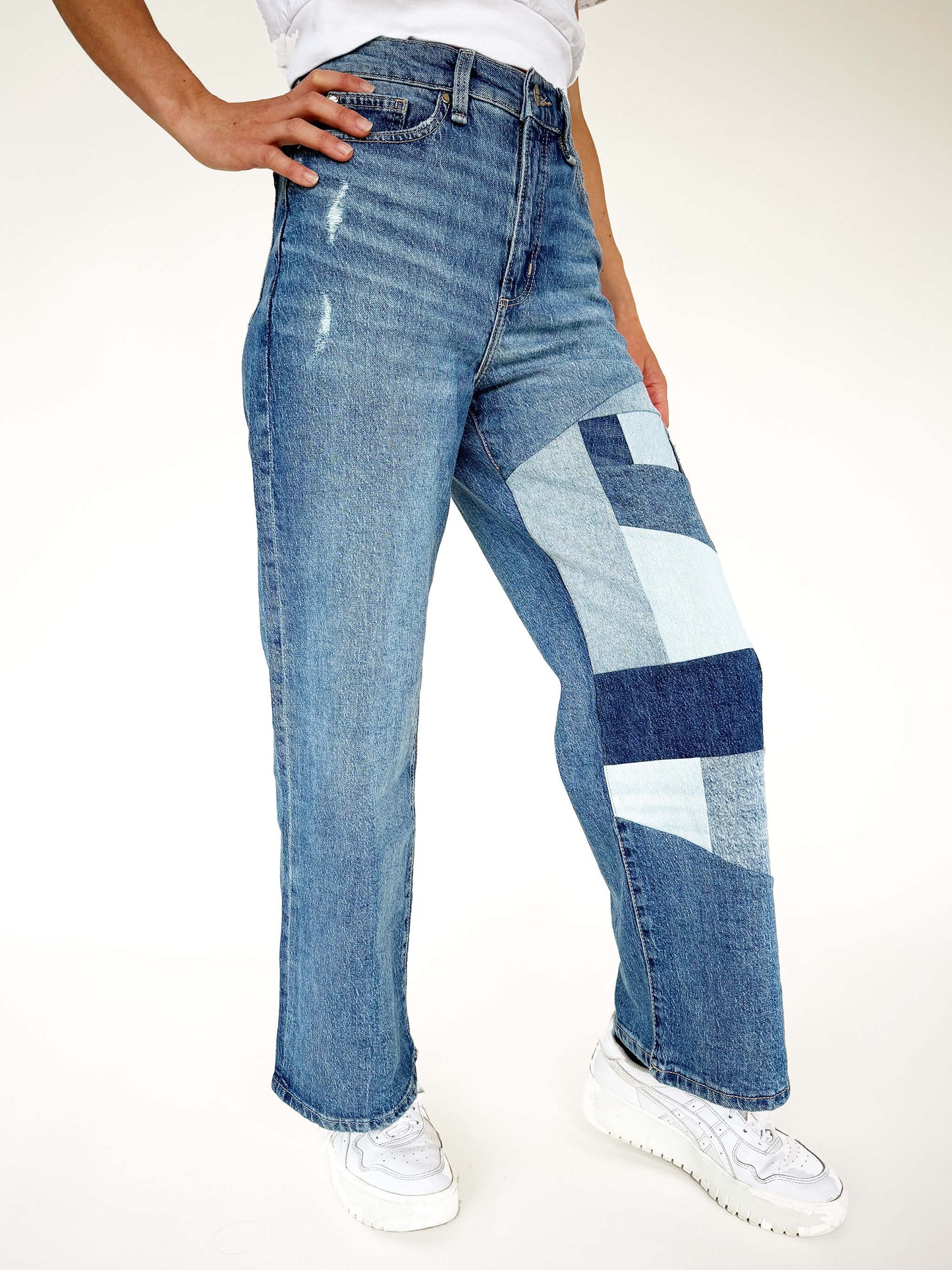 Patchwork Jeans- Mid