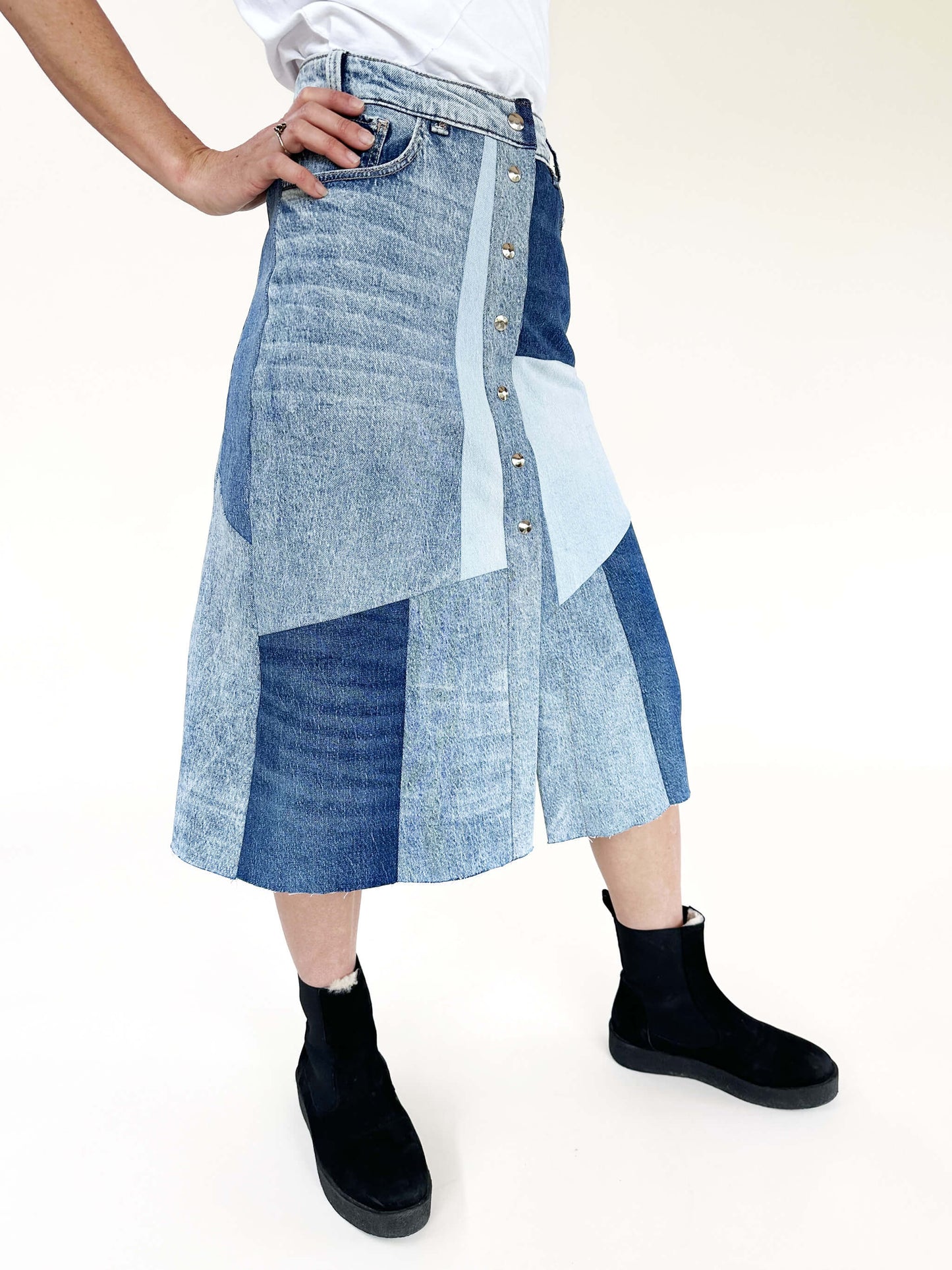 Mosaic Denim Skirt